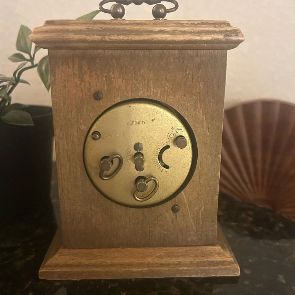 Vintage Linden West Germany 5 1/2” Mantle Alarm Clock